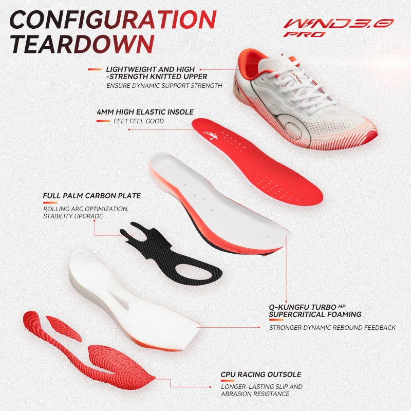 Scarpa da basket QIAODAN WIND 3PRO Scarpe Uomo 2025 – Scarpe da Running con Piastra in Carbonio e Ammortizzazione – Sneakers Professionali da Maratona e Allenamento - RAVsneakers