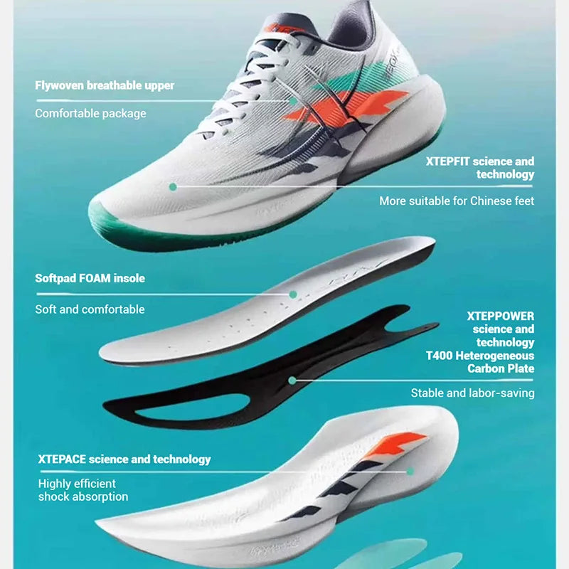 Scarpa da basket Xtep 360X 2.0 Scarpe da Running Professionali da Maratona Uomo – Scarpe da Gara con Piastra in Carbonio e Ammortizzazione – Sneakers Sportive da Allenamento. - RAVsneakers